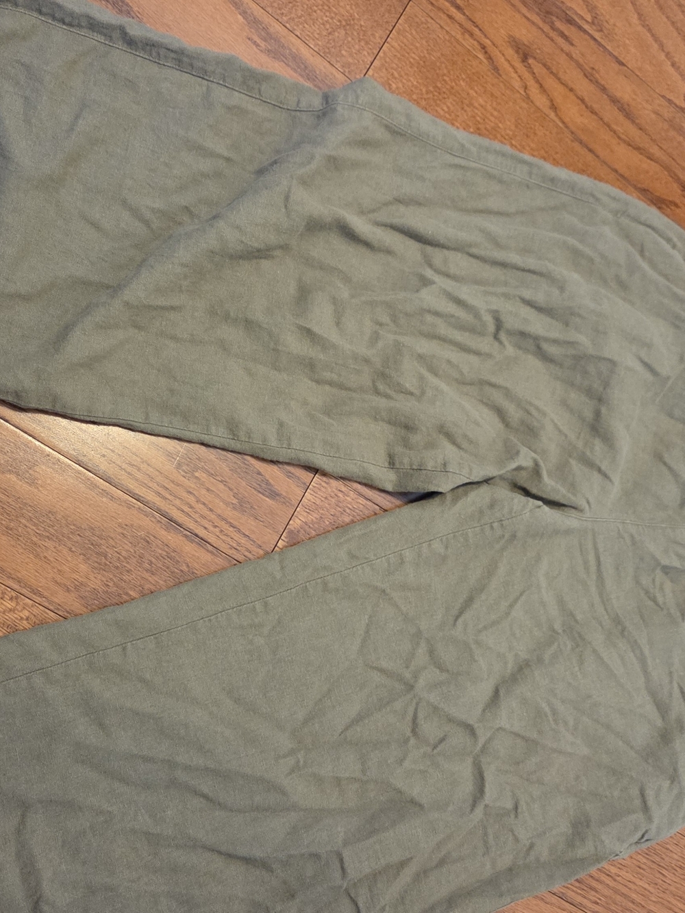 Old Navy Olive Green Wide-Leg Linen Pants